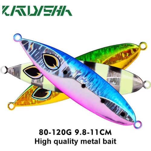 KATYUSHA 1PCS Metal Jig Spoon 80g-100g-120g Artificial Bait Shore Fishing Jigging Super Hard Fish Sea Bass Fishing Lure