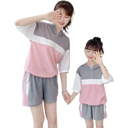 Family Clothes Set Jacket + Pants Adult Women Kids Family Matching Clothes Children Female Sleep Two Piece Se