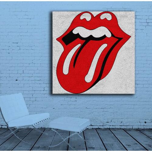 Fashion Oil Painting logo_rolling_stones pop Paiting Home Decor On Canvas Modern Wall Art Canvas Print Poster Canvas Painting