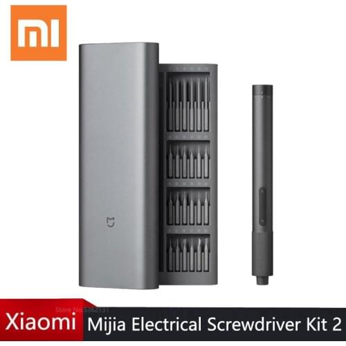 New Xiaomi Mijia Electrical Precision Screwdriver Kit 2 Magnetic Aluminum Case Box Type-C Rechargeable 2 Gear Torque 400 Screw