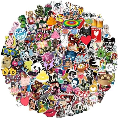 100PCS Random Skateboard Fashion Brand Logo Waterproof Sticker For Luggage Car Guaitar Skateboard Phone Laptop Bicycle Stickers