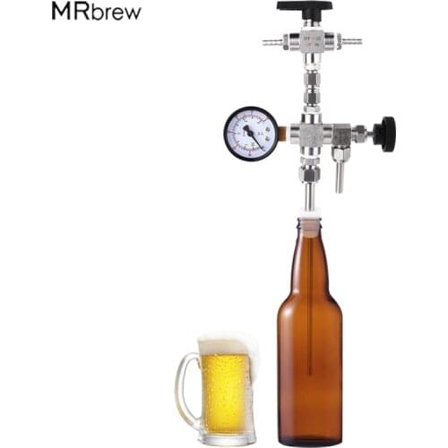 Counter Pressure Bottle Filler ,304 Stainless Steel Beer Gun With Co2 Gauge For Beer Wine Homebrew Adjustable Filler Tools