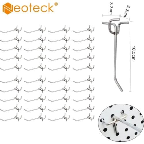 Neoteck 40 Pcs Hooks For Pegboard Shelf Hanger Kit Garage Storage Hanging Set Organization Steel Hanging Tool Storage Hooks