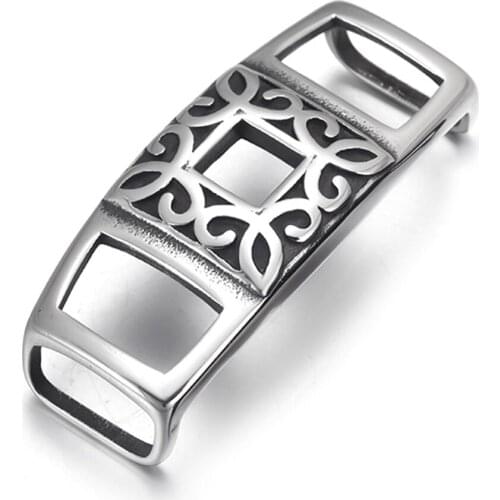 316L Stainless Steel Slider Beads Polished Hollow 12x6mm Hole Bead Slide Charms DIY Accessories for Jewelry Making Supplies