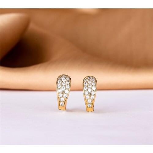 Jennifer New Hollow Small circle Wedding Earrings Gold White Natural copper Drop Earrings Women Party Fine Cute Fashion