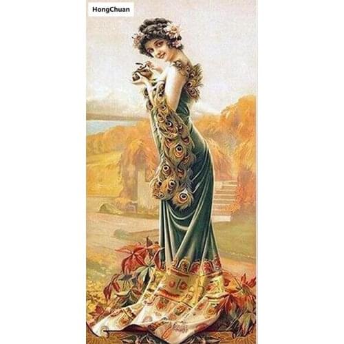 New product retro beauty, 5D DIY square round diamond painting cross stitch mosaic home decoration mural new year gift