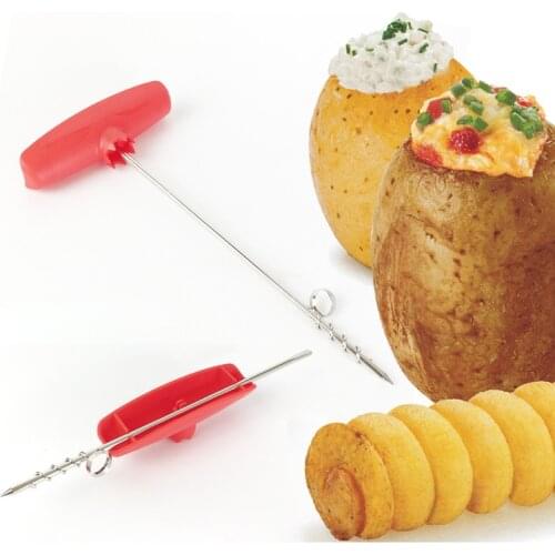 Potato Hollwer Potato Slicer Stainless Steel Plastic Rotating Machine DIY Manual Magic Roller Spiral Slicer Potato Spiral Cutter