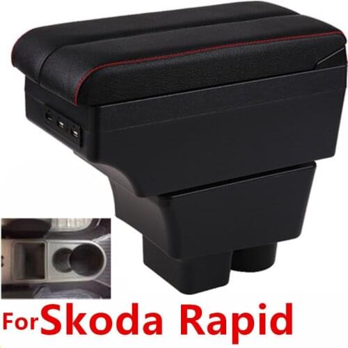 For Skoda Rapid armrest box central Store content box with USB interface