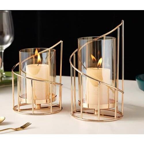 Wedding Decoration Table Centerpieces Crystal Candle Holder Home Accessories European Style Gold Candlesticks Living Room Decor