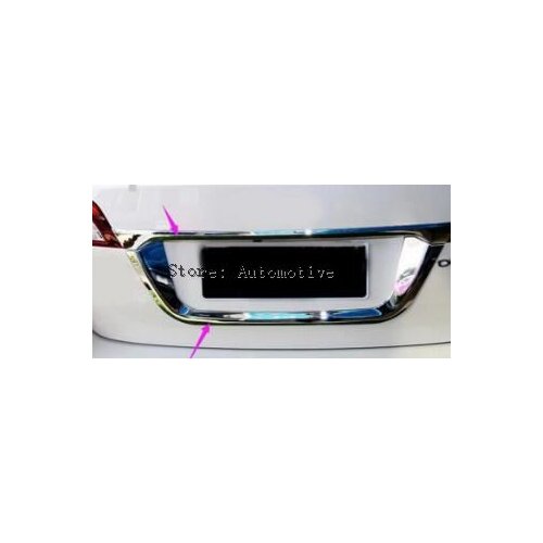 2PCS Chrome Rear Licence frame + Rear Trunk Lid Cover trim For 2015 2016 2017 2018 for Subaru Outback