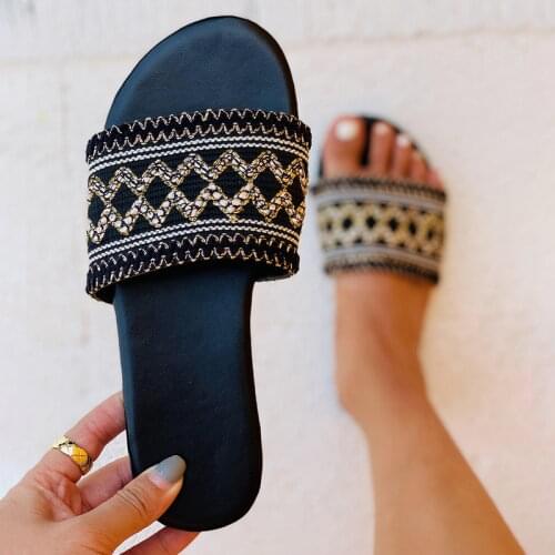 Women Slippers 2021 Summer New Rome Retro Sandals Flat Casual Shoes Female Slip on Slides Woman Shoes Plus Size Sandalias