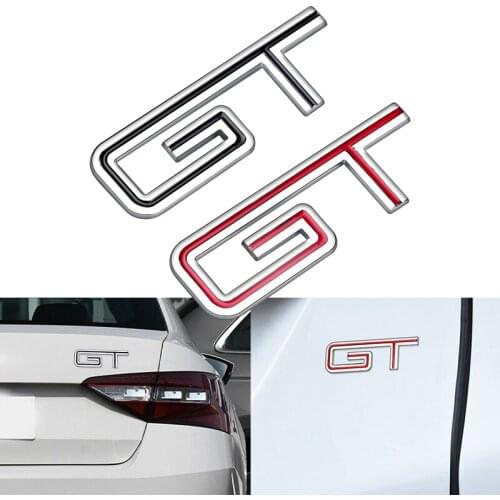 Car Styling Metal GT LOGO Tail Trunk Decal Emblem Car Sticker For BMW X6 X5 Ford Mustang Focus Mk 1 2 3 7 Mondeo Car accessories