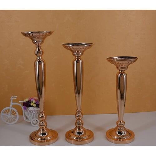 Wedding Gold Centerpiece Wedding Decoration Metal Flower Stand Candle Holder Candlestick