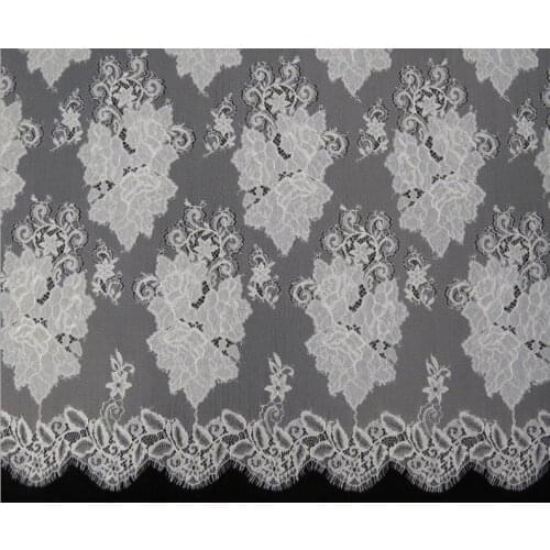 Gorgeous Chantilly Lace Fabric In Black/Off White New Floral Wedding Lace Chic Bridal Lace Fabric 3 Yards