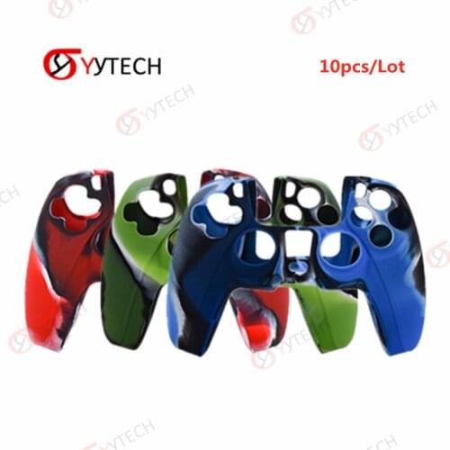 YYTECH 10pcs Gamepad Protective Housing Cover Camouflage Skin Silicon Case for PS5 Controller Accessories