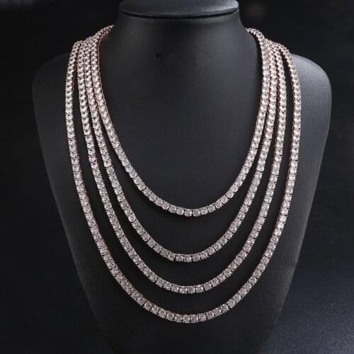 HIBRIDE New Arrivial Hip Hop Women Man Charm Jewelry Geometry CZ Tennis Chain Round Shape Necklaces&Pendants bijoux femme P32