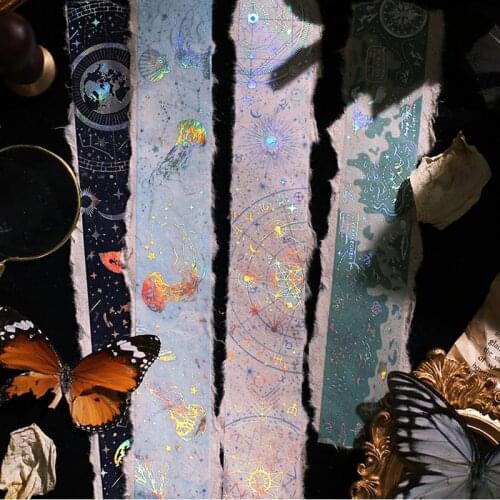Starry Universe Snow Gold Foil Washi Tape 30mm Wide Japanese Masking Tape For Scrapbook Journal Planner Arts Crafts