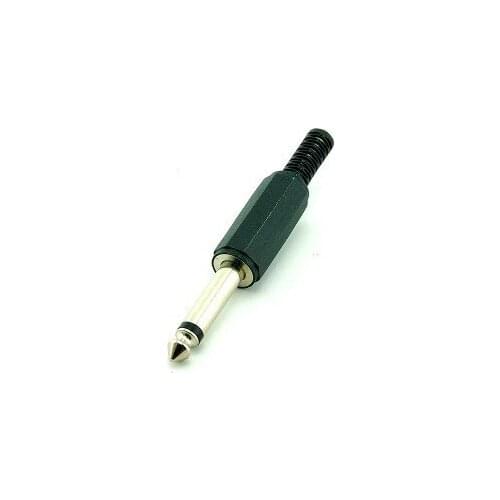 10pcs 6.35mm 1/4" Male Plug Mono Jack Plug Plastic Handle Head Audio Connector Adapter Solder