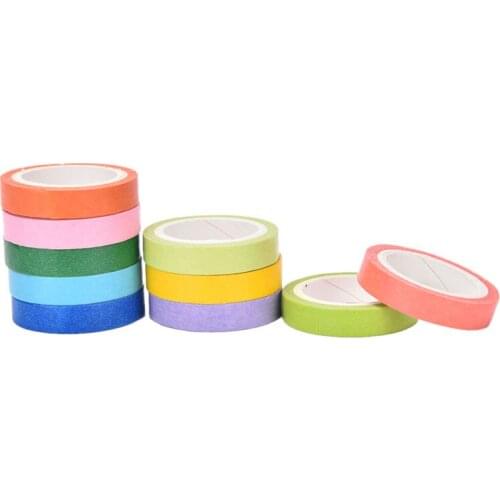 10 Pcs Rainbow Roll DIY Washi Sticky Paper Tape Masking Tape Self Adhesive Tape Scrapbooking Decorative Scrapbook Tape Gift