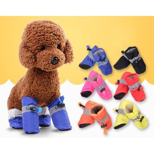 4Pcs/set Pet Dogs Shoes Spring Summer Rain Waterproof Boots Socks Rubber Anti-slip Shoes For Big Small Dogs Puppy Cats Footwear