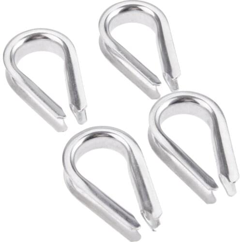 4 Pcs Boat 12mm 1/2 Inch Wire Rope Cable Thimble Sleeves Stainless Steel M12 Wire Rope Thimbles Wirerope Clamps Crimping Marine