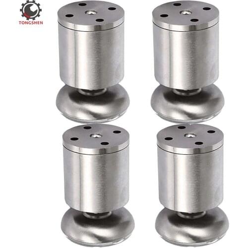 4pcs Cabinet Stainless Steel Legs Kitchen Feet Worktop TV Desk Table Legs Furniture Sofa Bed Legs 50 x 80mm Adjustable Legs