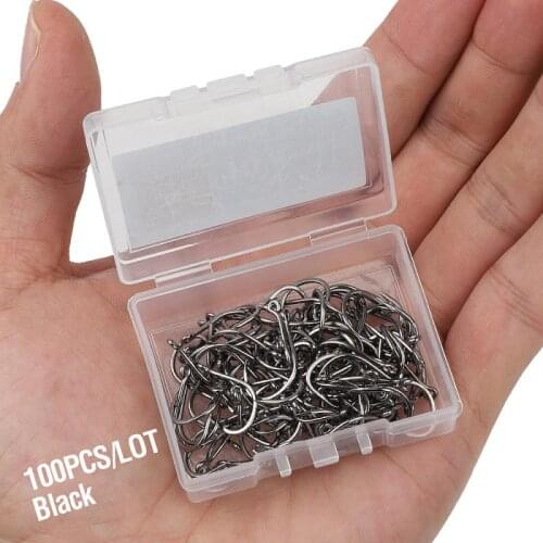 50pcs Fishing Hooks Fly Fishing Accessories Set Barbed Single Circle Carp Hook High Carbon Steel Sea Fishinhook Metal Is Durab
