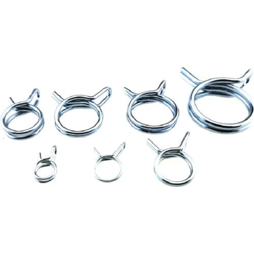 500PCS/SET Duoble Wire Spring Ring Small Stainless Steel Hose Clamp Manual Quick Strong Spring Clip For Washing Machine Hose