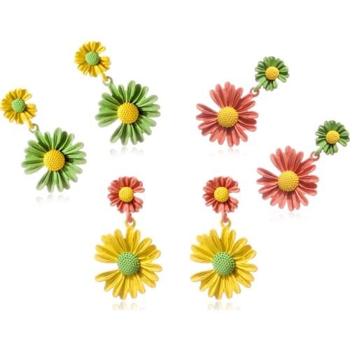 ASHMITA 3 Color Clay Cute Daisy Drop Dangle Earrings for Women and Girls Gift Box Trendy 2 Sunflower earring