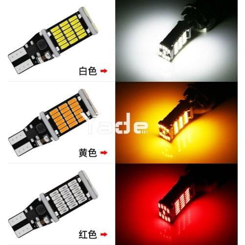 4 PCS FREE SHIPPING Automobile led reversing lamp T15 4014 45smd decoding highlight tail lamp CANbus turn signal lamp