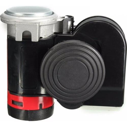 12V 139dB Black Car Snail Horn Compact Auto Dual Air Horn Harmonized Twin Tone for Car Vehicle Motorcycle Yacht Boat SUV Bike