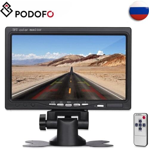 Podofo 7" TFT Color LCD Headrest Car Parking Rear View Reverse Monitor With 2 Video Input 2 AV In For DVD VCD Reversing Camera