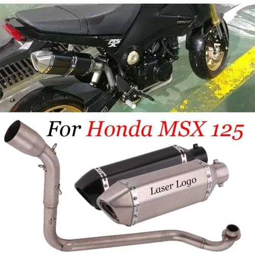 For Honda MSX125 MSX 125 SF Motorcycle Exhaust Escape Moto Full System Modified Front Middle Link Pipe Connect 51MM Muffler