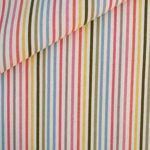 Cotton Linen Fabric for handmad, bed, bag, curtain - Color stripe (LF205)