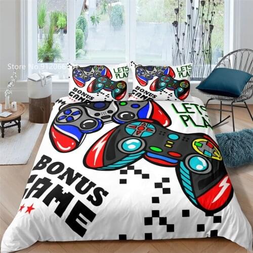 Game Console Duvet Cover Cartoon Gamepad Bedding Set 2/3 Pcs For Kids Bedroom Bed Cover Set Single Double Queen Bed Quilt Cover