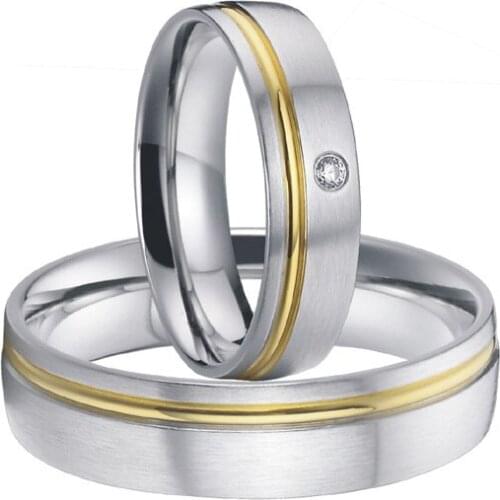 Handmade custom classic titanium steel wedding jewellery band couples rings sets for men and women 2015 alliances