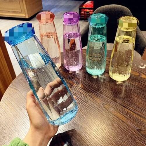 Colorful Crystal Diamond Water Cup Creative Gift Glass Bottles Diamond Couple Cup Transparent Drink Glass Set