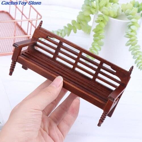 Doll House Wooden Sofa with 4 Pillows For Dolls Children Role Play Toy Dollhouse Miniature 1:12 Miniature Furniture Toys