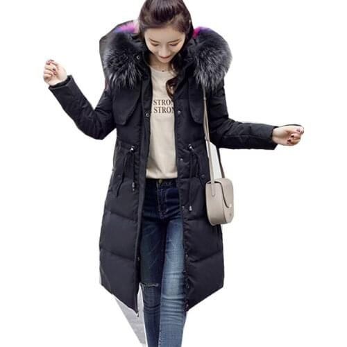 Real fur collar Ultra keep warm white Duck Down Jacket new Coat Female Overcoat Slim Jackets Winter down Coats Parkas Padded