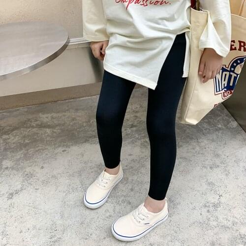 MILA CHOU 2021 New Children High Elasticity Black Leggings Pants For Girls Spring Autumn Kids Clothes Fashion Skinny Pants Girls