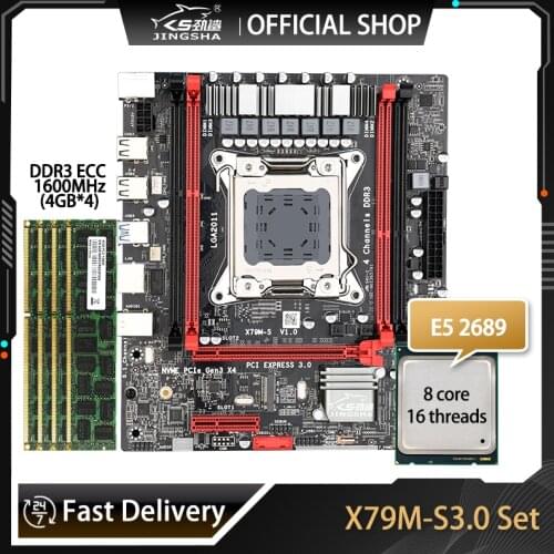 X79 Motherboard Set and Xeon E5 2689 CPU with 4*4GB 1600MHZ REG ECC Ram USB3.0 LGA2011 SATA3 PCI-E NVME M.2 Slot