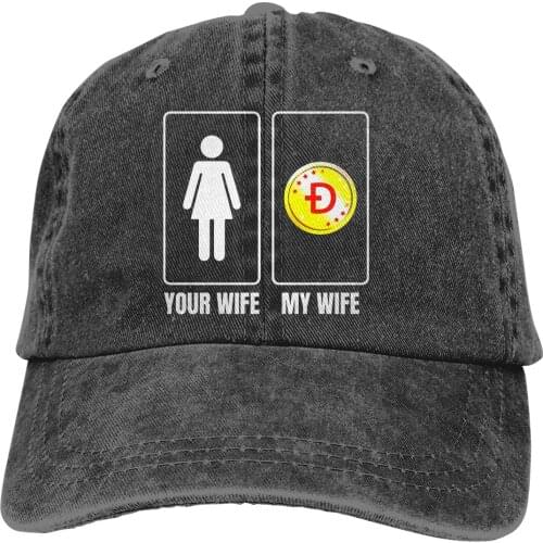My Wife And Your Wife Baseball Cap Men Doge Dogecoin Skyrocketing Bitcoin Digital Currency Caps Women Summer Snapback Caps