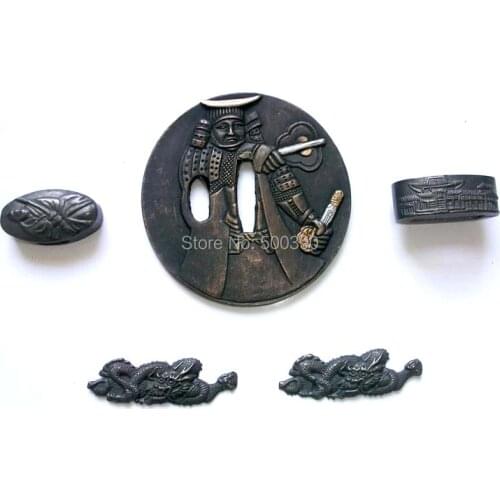 Set Of Warrior Tsuba Guard for Japanese Samurai Sword Katana Wakizashi Tanto