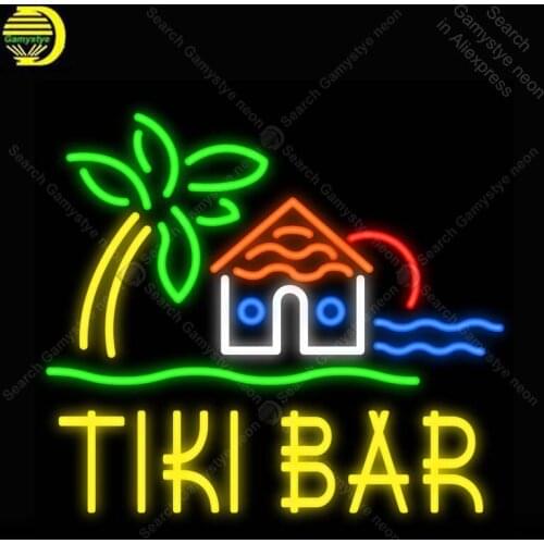 Neon Sign for Tiki Bar Hut House Neon Light Neon Bulb sign Beer Bar Pub handcraft glass tube light Decor lamps neon for sale