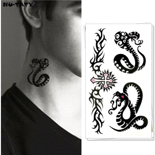 Nu-TATY Cobra Snake Totem Temporary Tattoo Body Art Flash Tattoo Stickers 17*10cm Waterproof Fake Tatoo Car Styling Wall Sticker