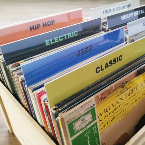 Organizer Tab Acrylic Cards Genre Record Dividers for Turntable Storage Record Albums Organization