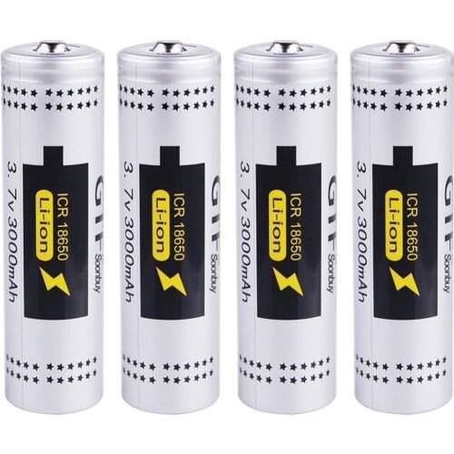 Rechargeable pylon lon gtf, 3.7v, 18650, actual power capacity, 3000mah, flashlight, dropshipping, beak cells
