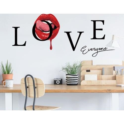 Sexy Lips Anime Cartoon Wall Stickers for Baby Room Door Decoration Stickers Child Room Decor Waterproof Vinyl Wall Decal Kawaii