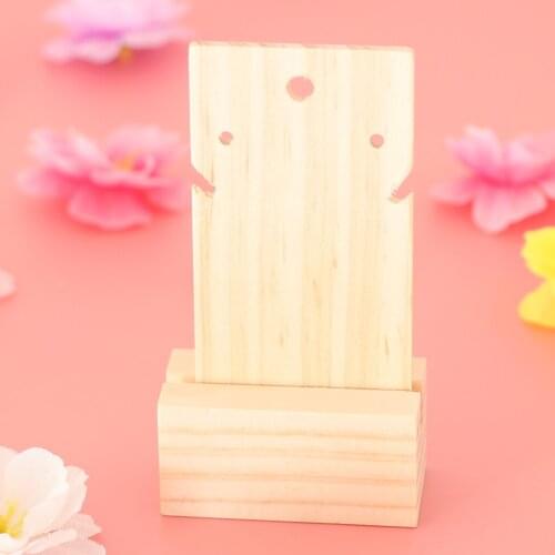 Natural Wooden Earring Holder Stand Jewelry Organizer Display Storage Rack