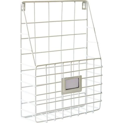 667A Mail Organizer Wire Basket Wall Mounted Magazine File Holder Hanging Document Foyer Storage Shelf
